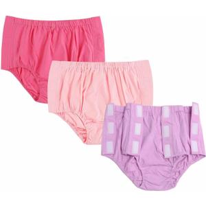 3 Pack Post Surgery Underwear, Adaptive Clothing, Tear Away Briefs, Incontinence Underpants, Reusable Stick-on Briefs, Small 