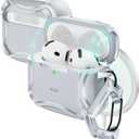 ESR for AirPods 4 Case, Compatible with AirPods 4th Generation Case (2024), Compatible with MagSafe, Powerful Drop Protection, Magnetic Lid, Cyber Series, Desert Titanium,Gray