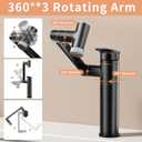 SINGSUO 1080°Rotatable Bathroom Vanity Faucet 1 Hole (Black)