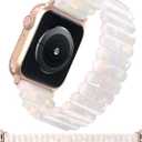 V-MORO Resin Stretchy Band Compatible with Apple Watch 38/40/41mm, 42/44/45/46/49mm Fashion Cute Strap for iWatch 10/9/8/7/6/5/4/3/2/1/SE Lightweight Elastic Bracelet Wristband Women,S/M SIZE
