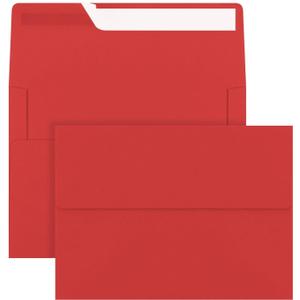 100 Pack 5x7 Envelopes, A7 Red Envelopes Self Seal, Printable Envelopes for Invitation, Baby Shower, Birthday Party, Wedding, Postcards, Mailing, Greeting Cards