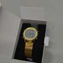 Women's Step Counter Pedometer Watch with Stainless Steel Bracelet, Stylish Design, No App, No Charging Needed for Step, Calorie, Distance, Alarm, Countdown TimerTU-2401 (Gold)