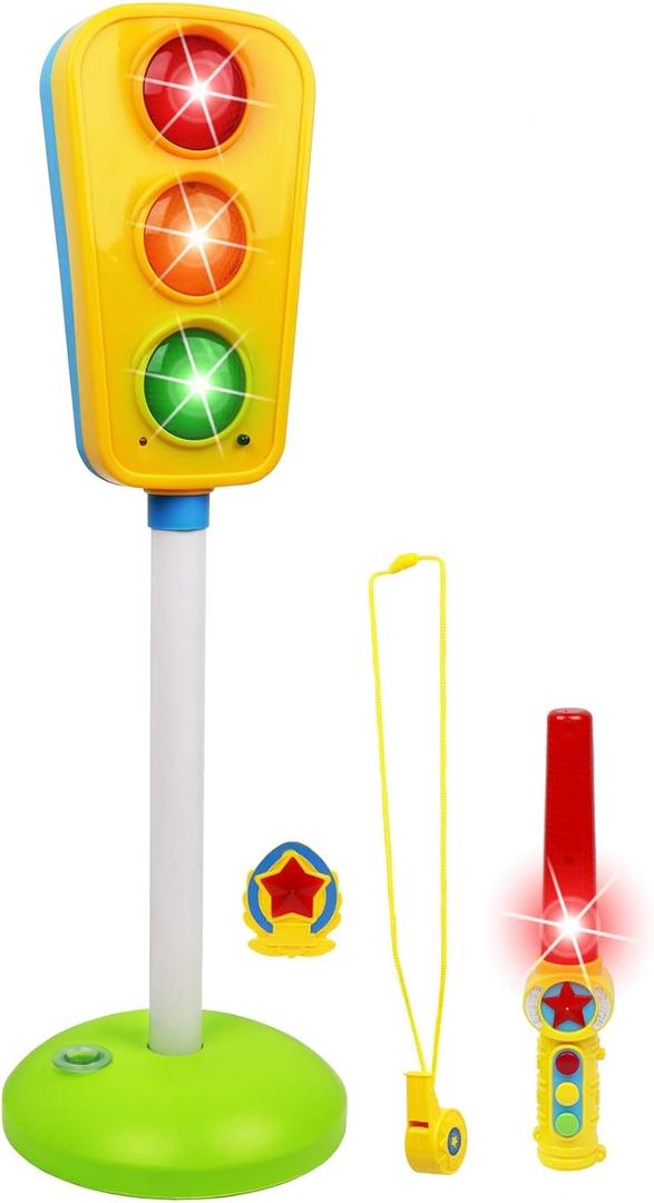 Kiddie Play Traffic Light Toy for Kids Cars and Bikes with Lights and Sounds