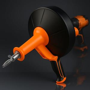 50 FT Drain Snake Hair Drain Clog Remover, Manual Or Powered, Plumbing Snake With Drill Adapte,Unclog Sink Drain Tool, Drain Auger for ToiletShowerKitchenSink, No Auto Retract Or Feed, Orange