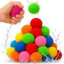 Reusable Water Balloons, Splash Balls, 2 Inch Soft Cotton Water Balls, Soaker Balls for Kids, Outdoor Beach Game, Summer Pool Toys, Backyard, Beach, Lawn, Party Fun Gifts, 50PCS