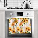 Vintage Sunflower Hand Towels for Bathroom,Yellow Flower Hand Bath Towels Soft Absorbent Dish Towels for Kitchen Bathroom Gym Beach Decorative Towels,Set of 2