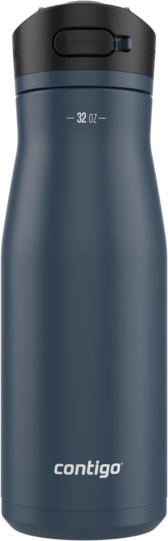 Contigo Ashland Chill 2.0 Insulated Stainless Steel Water Bottle, 32oz, Blueberry (32oz (Pack of 1))