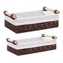2 Pack Braided Baskets, Paper Rope Storage Baskets, Bathroom