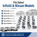 M12x1.25 Lug Nuts, Wheel Accessories Parts Set of 20pcs Chrome 12x1.25 Lug Nuts Replacement for Infiniti EX35 EX37 FX35 FX37 Nissan Maximas Pathfinders Aftermarket Wheel Chrome Closed End