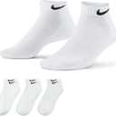 Nike Unisex Adult Everyday Cushioned Training Low Socks (3-Pack) | Mens and Womens (White, M)