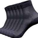 6 Pack Men Dress Socks, Cotton Mesh Ventilating Ankle Length,Thin Breathable Summer Business Footwear for Men (Large)