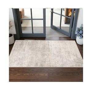 Washable 2x5 Kitchen Runner Rug: Abstract Water Resistant Sink Stove Entryway Rug Soft Living Room Bedroom Beside Carpet Thin Low Pile Non-Slip Hallway Bathroom Laundry Room Floor Mat(2X5,Beige/Cream
