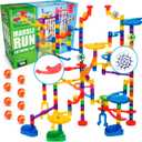 Marble Genius Marble Run Extreme Set, STEM Toys & Maze Construction Building - 300 Translucent Track Pieces & Glass Marbles for Family, Kids Toddlers Ages 4-8 - Fun Holiday Creative Gifts