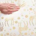 Topfinel Christmas Pillow Covers 18x18 Set of 2,Xmas Cream Velvet Snowflake Reindeer Decorative Pillow Case Winter Holiday Decor for Home Couch,White and Gold