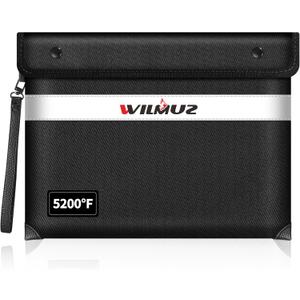 Fire Proof Bag for Documents 5200F Heat Insulated,13.9 X 10.6Fireproof Money Bag with Zipper,8 Layers of Protective Materials Waterproof Document Pouch for Cash,Valuables,Documents(Black) (Large size)