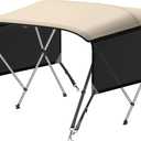 KAKIT 3 4 Bow Bimini Tops with Mesh Sidewalls Support Poles for Boats Marine Grade Canvas Top Includes 2 Straps Storage Boot 1 Inch Aluminum Frame