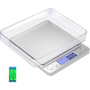 Gram Scale Small Digital Food Scale, 500g by 0.01Gram/0.001Ounce, Accurate Weighting, MEIYA Multifunction Kitchen Scale for Jewelry/Baking/Soap, 9 Units, Tare Function, LCD Display, Including Battery
