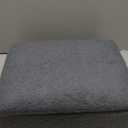 Vanity Stool Chair, Faux Teddy Fur Ottoman Foot Stool with Metal Legs & Adjustable Black Feet, Flip Top Storage Makeup Stool with Soft Padded Seat, Foot Rest for Makeup Room Bedroom, Gray (Grey)