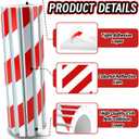 Garage Wall Protector Foam, Wall Column Corner Guard for Parking Garages, Car Door Bumper Protector Reflective Walls Edge Protector Garage Pole Protector Padding for Parking Lot (2, White & Red)