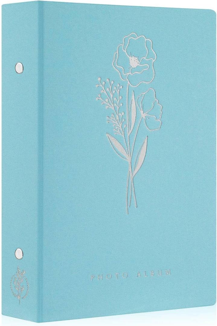 Lanpn Photo Album 4x6 300 Pockets, Linen Photo Albums Holds 300 Horizontal Pictures Only Teal