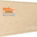 Bulletin Board, 24 x 18 inches Decorative Felt Pin Board, Cork Board Alternative for Wall, Foldable Photo Board with 20 Pushpins - Beige Brown