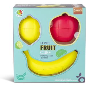 Fruit Magic Speed Cube Set 3 Pack No Stickers Birthday Children's Puzzle Toys Adult Children's Best High Speed Turning Fast and More Accurate Puzzle Game (Fruit)
