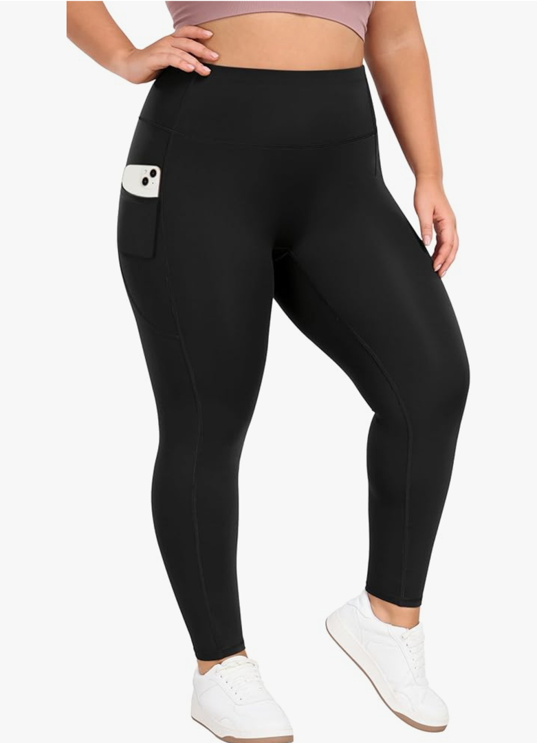 Heathyoga X-6XL Plus Size Leggings for Women with Pockets Tummy Control Plus Size Yoga Pants High Waist Workout Clothes 3XL