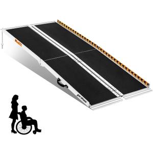5FT Ramp for Wheelchair for Home Steps, gardhom 800Lbs Load Capacity Anti-Slip Aluminum Portable Folding Handicap Ramp for Home Entrance Threshold Doorways Stairs Curbs Scooter (5 Foot (Pack of 1))