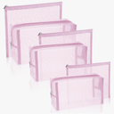 5 Pieces Mesh Makeup Bags Mesh Cosmetic Bag Portable Travel Organizing Zipper Pouch Toiletries Makeup Pouches for Home Office Travel Accessories