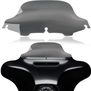 Rich Choices 8" Smoke Motorcycle Black Wave Windshield Windscreen Compatible with 1996-2013 Harley Davidson Street Glide Electra Glide Ultra Classic Touring FLHT FLHTC FLHX Tri Glide