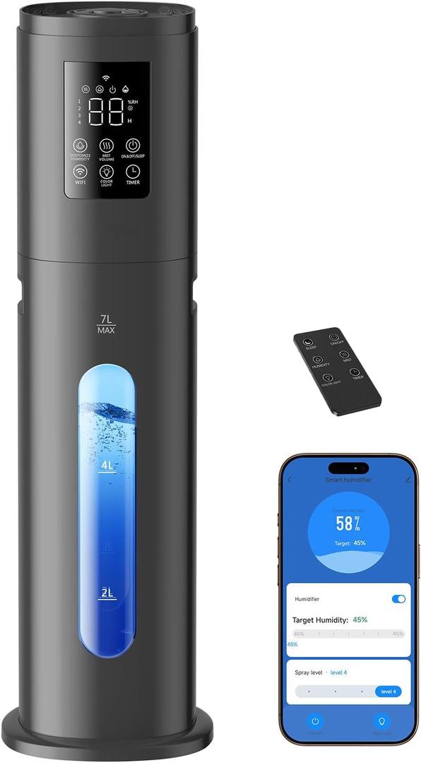 Humidifiers for Bedroom Large Room with 4 Mist Levels Large Humidifier  