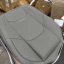 Car Seat Covers Full Set, Universal Automotive Front and Rear Seat Protector Fit for Cars 5 Seats, Waterproof Breathable Nappa Leather Seat Cushion for Most Vehicles SUV Pick-up Truck, Grey