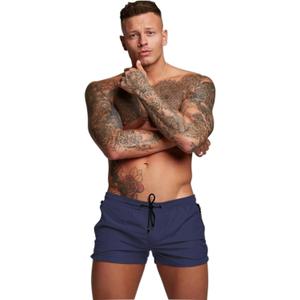 Mens Swim Trunks Quick Dry Swimwear Zipper Pockets, Swim Shorts with Mesh Lining (X-Small, Navy Blue)