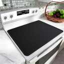 LONGKING 30" x 21" Stove Top Cover for Electric Stove - Silicone Stove Mat for Glass Top Stove, Glass Cooktop Protector, Dish Drying Mats For Kitchen, Range Covers for Electric Stove, Black
