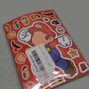 24 Sheets 5.8x4.4 DIY Make a Face Mario Stickers for Teens, Make Your Own Mixed & Matched with 8 Designed Characters(3 of Each) Sticker for Birthday Party Supplies Favors Class Reward (Mario)