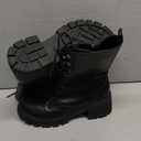 FITORY Women’s Combat Boots Lightweight Lace up Side Zipper Ankle Botas High Heel Chunky Platform Lug Sole Booties 2026 Size 8