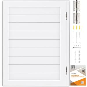 Saloon Swinging Doors - White Heavy Duty Swing Cafe Doors with Hinges, Hardware & Install Guide - Single Swinging Half Door for Bar Kitchen Doorway Decor, Single Door 30"X42"