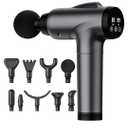 Massage Gun Deep Tissue, Handheld Electric Muscle Massager, High Intensity Percussion Massage Device for Pain Relief with 9 Attachments & 30 Speed(Grey)