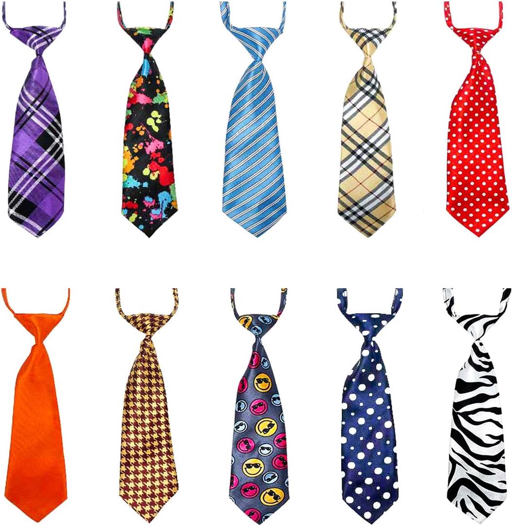 Segarty Dog Ties for Large Dogs, Pet Neck Tie, with Adjustable Collar, Bulk Bow Ties Bowties Necktie Grooming Accessories for Girl Boy Dog Valentines Holiday Birthday Wedding Cosplay Costumes (10PCS, Multi-Colored A)