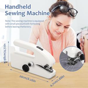 Handheld Sewing Machine for Beginners, Hand Stitching Machine with Accessories Kit Hand Sewer, Battery and USB Operated Mini Sewing Machine for Clothes, Jeans, Home DIY, Travel
