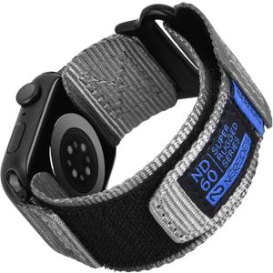 Nereides Compatible with Apple Watch Series 11 Band Series 10/9/8/7/6/5/4/SE/SE2/SE3/Ultra 3/2/1, Nylon Sports Strap with Woven Design for 49mm/46mm/45mm/44mm (L, Grey)