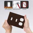 Coffee Brown 3 Gang 2 Toggle 1 Duplex Combination Light Switch Plate Decorative Triple Toggle Wall Plate Cover Electrical Faceplate Switch Face Plate