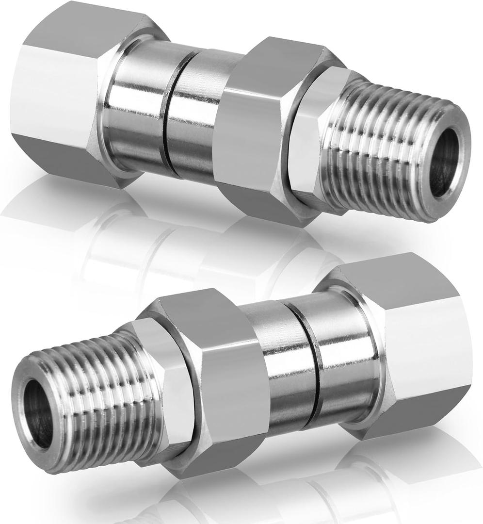M MINGLE 3/8 NPT Pressure Washer Swivel Fitting, Anti-Twist 3/8 Swivel Male to Female Adapter, 360 Kink-Free Connector for Gun and Hose, 4500 PSI, 2 Pcs