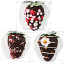 50Pack 2.5x2.2x2Inch Clear Single Strawberry Boxes, Macaron Boxes for 2, Truffles & Small Treats for Wedding, Birthday Party Favors & Holiday Packaging