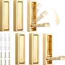 6Pcs Folding Coat Hook, Heavy Duty Wall Hooks Made of Zinc Alloy, Fold Up Hooks for Bathroom, Closet, Entryway, Pool and Kitchen, Easy Install with Screws (Gold)