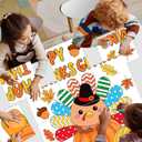 8 x Fall Thanksgiving Turkey Poster Coloring Large Turkey Collaborative Arts Crafts DIY Autumn Pumpkin Coloring Banner for Home School Family Classroom Bulletin Board Supply Activities Game Project