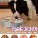 Slow Feeder Dog Bowls with Non-Slip Mat, Stainless Steel Metal Slow Feeder for Small & Medium Dogs, 2 Cups Pet Bowl for Fast Eaters, Slows Down Eating, Dishwasher Safe, Anti-Gulping Dog Bowl