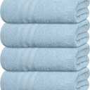 Tens Towels Pack of 4 Soft Bath Towels, 100% Cotton, 27 x 54 Inches, Lightweight & Quick-Dry, Ideal for Daily Bathroom Use, Practical & Comfortable, Sky Blue