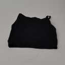 Oalka Sports Bra Womens Longline Padded Crop Tank Yoga Bras Workout Fitness Top (Medium, Black)