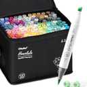 Ohuhu  Markers Brush Tip -Double Tipped Art Marker Set for Artist Adults Coloring Illustration - 120 Colors- Brush & Chisel Dual Tips- Honolulu of Ohuhu Markers- Refillable Ink